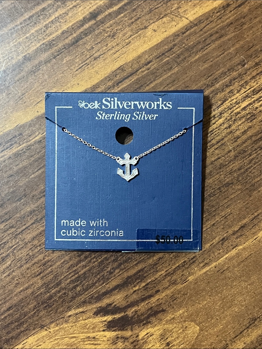 NWT Belk Silverworks Anchor Necklace - sterling silver 925